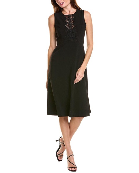 lace applique midi dress