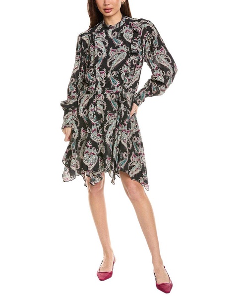 isabel marant e'toile veriki pleated silk midi dress