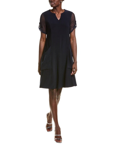 Joseph Ribkoff Mesh Sleeve Mini Dress