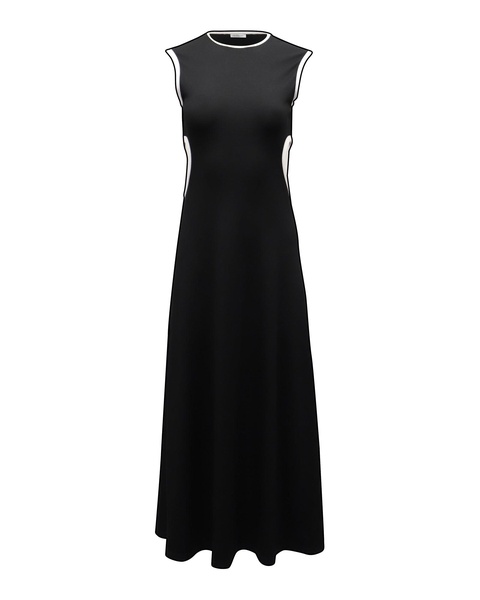 negative space rib maxi dress in black polyester