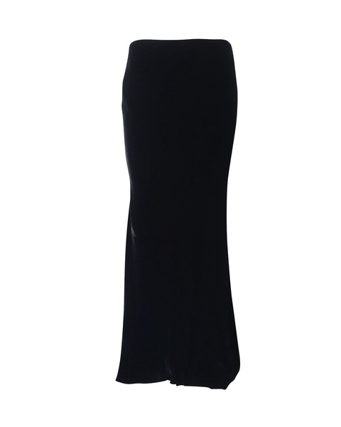slip maxi skirt in black viscose