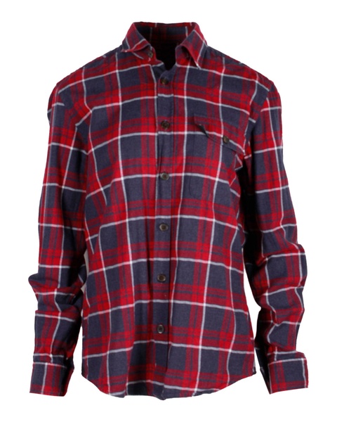 checkered shirt regular fit in red cotton