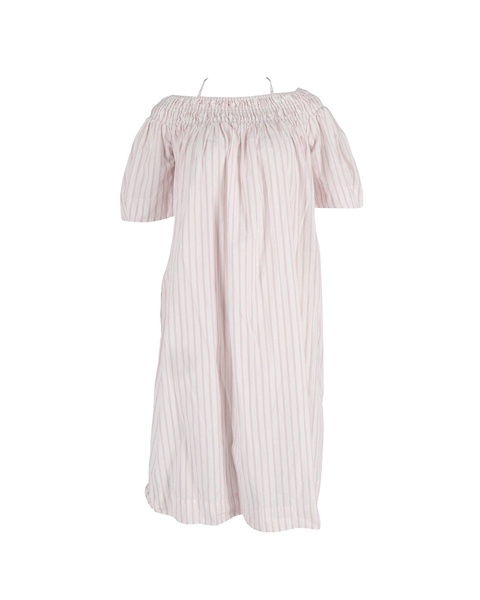 striped dress in white and pink cotton