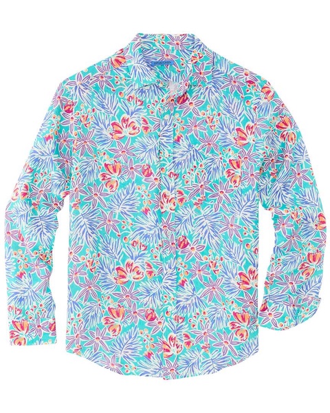 island bouquet gramercy linen woven shirt