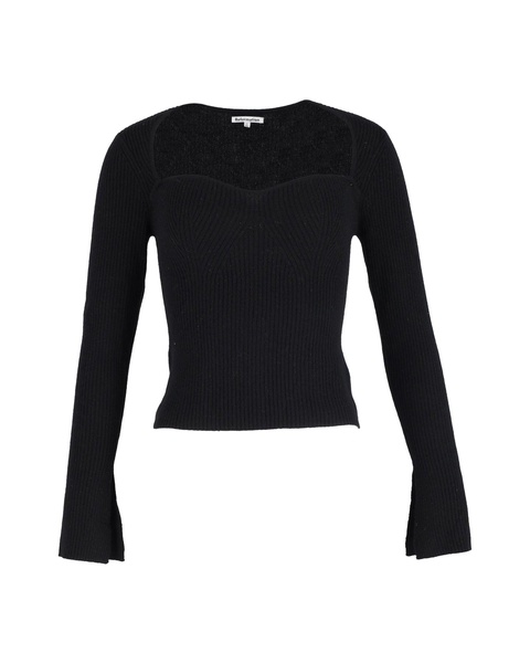 sweetheart knitted top in black wool