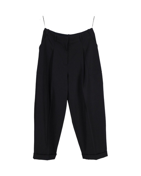 pleated trousers in black cotton