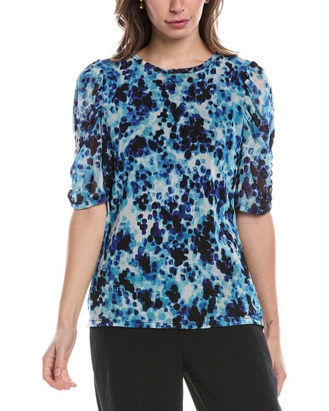 Anne Klein Ruched Elbow Sleeve Top