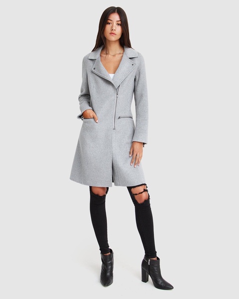 last chance wool blend moto coat
