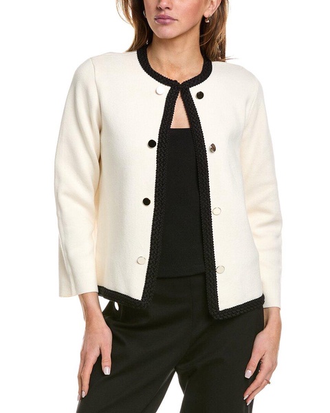 braided trim cardigan