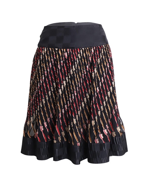 printed knee length skirt in multicolor silk