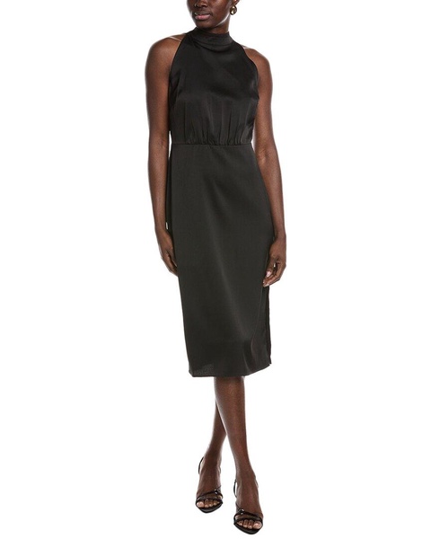 hammered satin midi dress