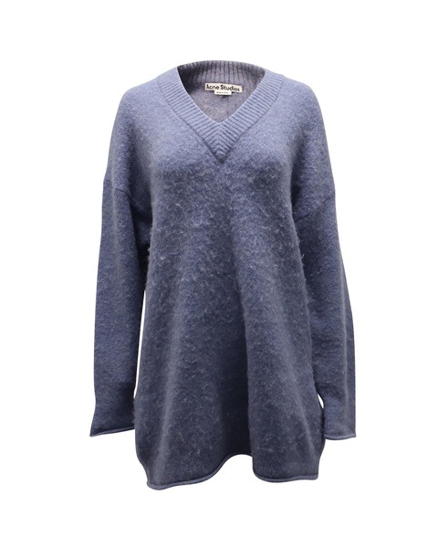 keandra v neck sweater in blue nylon