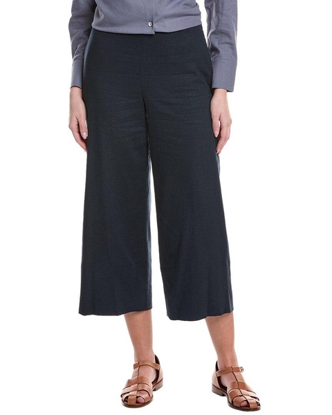 crop wide linen-blend pant