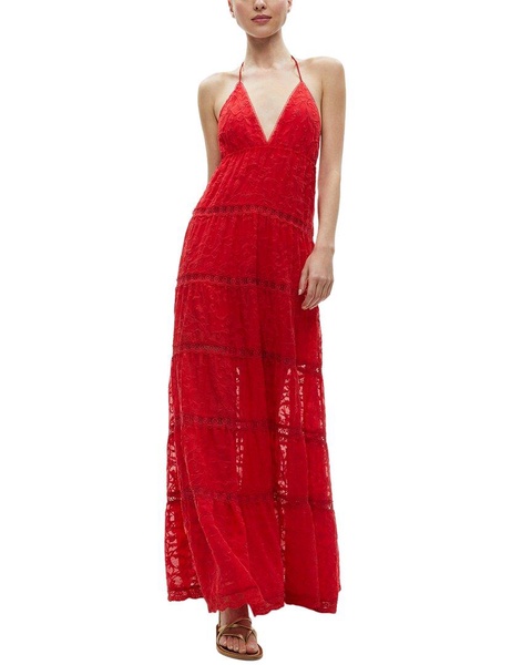 mae halter tiered midi dress