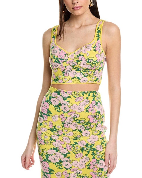 thick strap bustier silk-blend crop top