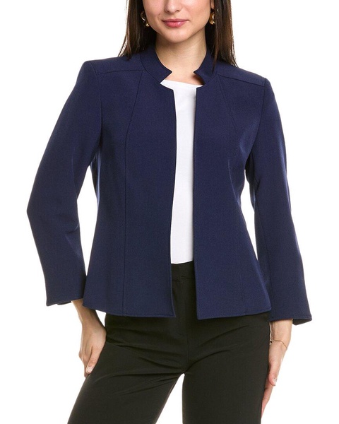 Anne Klein Madison Crepe Stand Collar Jacket