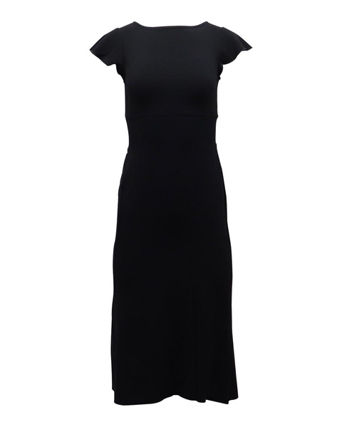 lourdes cut out back dress in black triacetate