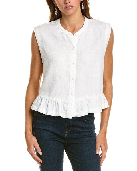 Splendid Alice Button-Down Linen-Blend Tank