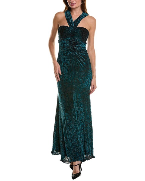 stretch velvet burnout gown