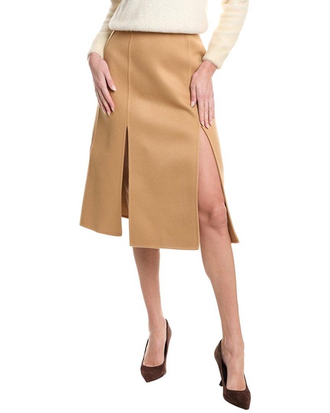 melton wool midi skirt