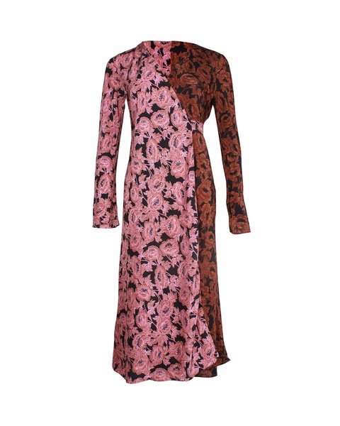 tilly crepe de chine wrap dress in floral print silk