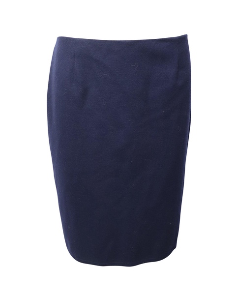 pencil midi skirt in blue wool