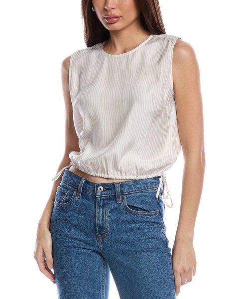 cropped silk top