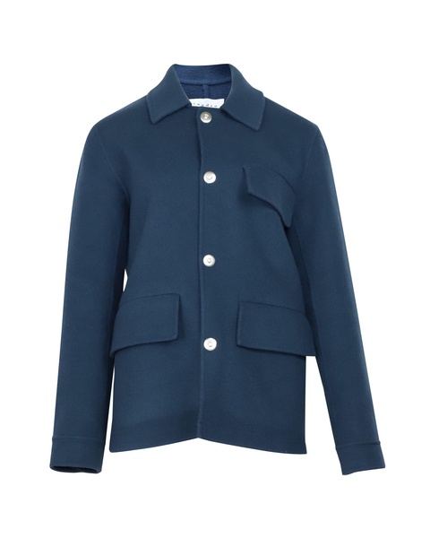 two pocket blazer in blue wool