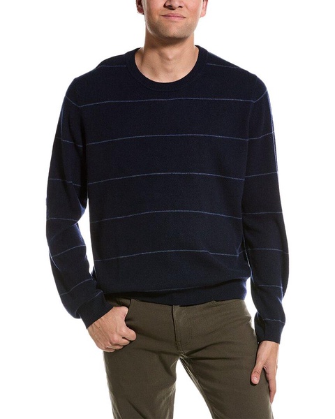 tonal stripe crewneck cashmere sweater