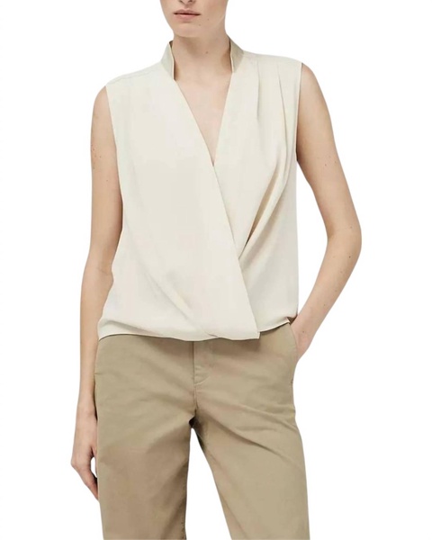 meredith satin blouse top in ivory