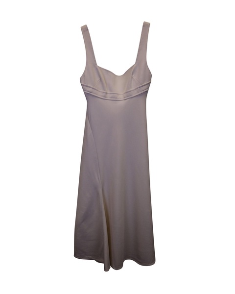 a-line sleeveless dress in ivory viscose