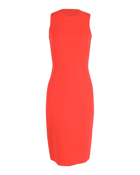 sleeveless sheath dress in orange laine