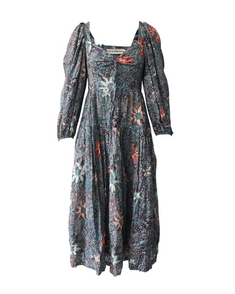 kemala floral print midi dress in multicolor cotton