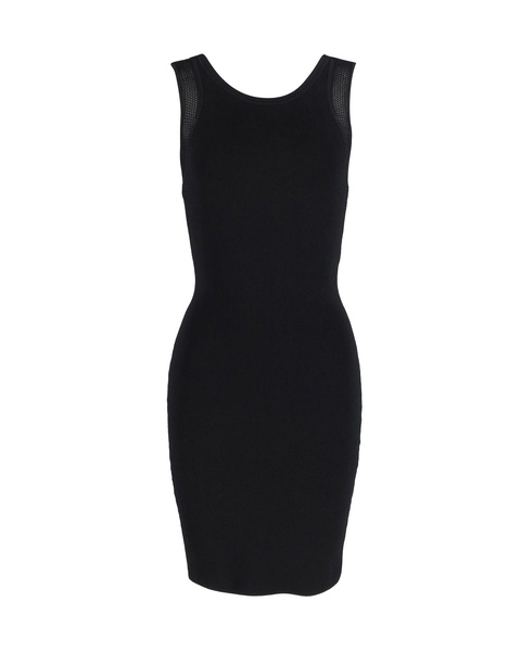 moscow mesh insert knit dress in black rayon