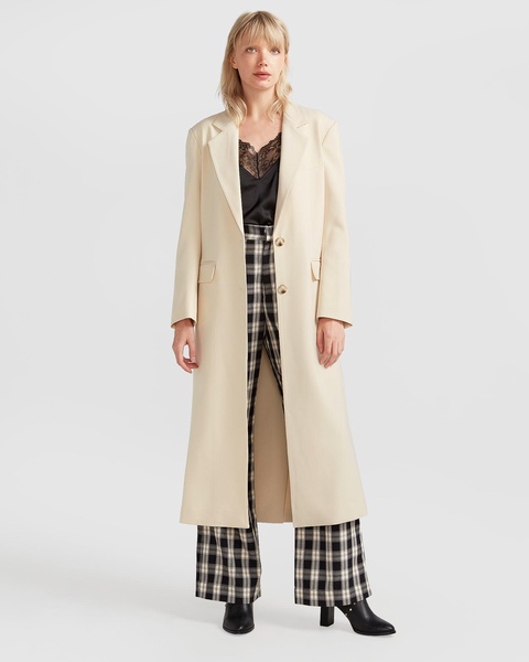 transcendent asymmetric split hem coat