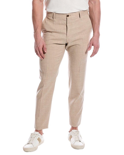 slim fit wool-blend pant