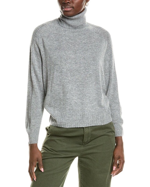 wool & cashmere-blend overarm rib roll neck jumper