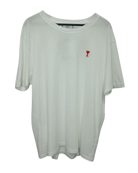 paris logo embroidered t-shirt in white cotton