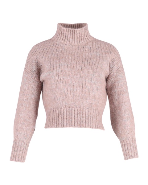 turtleneck sweater in pink wool