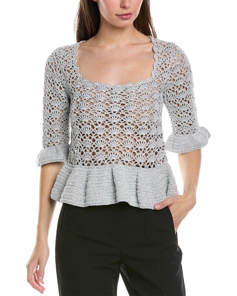 GANNI Crochet Top