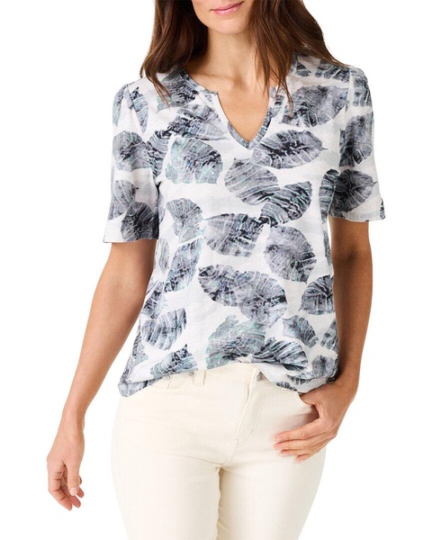 falling palms split neck t-shirt