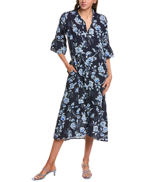 magnolia hi low linen-blend maxi dress