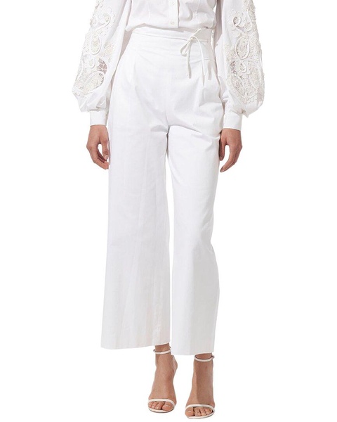 high-waist wide leg cropped pant