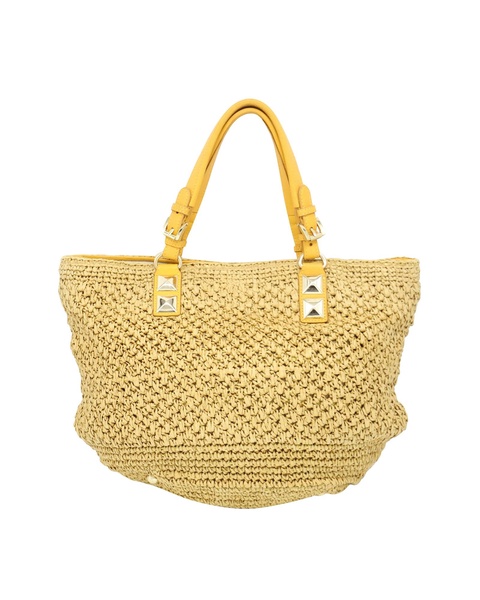 santorini tote bag in yellow straw