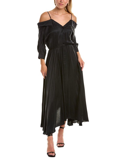 SIMKHAI Kiari Silk-Blend Shirtdress