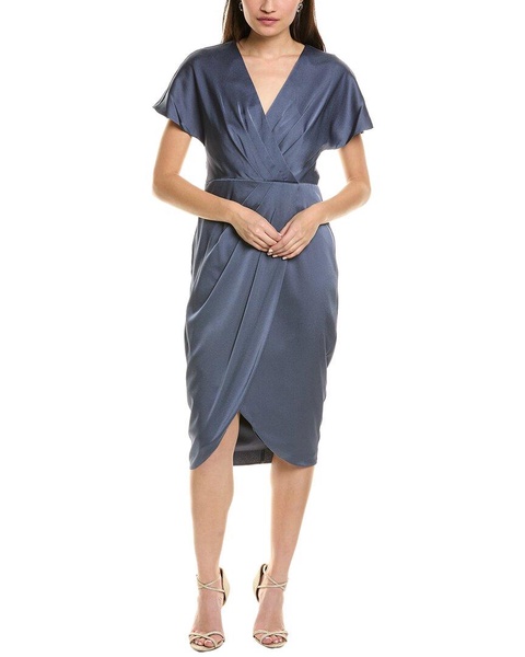 crepe back satin midi dress
