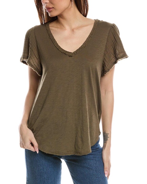 Michael Stars Tate Fabric Mix T-Shirt