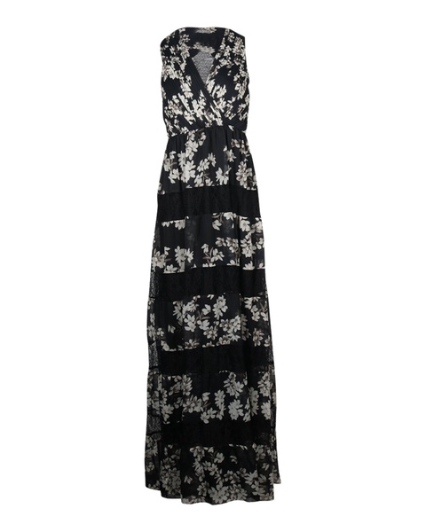 ari floral maxi dress in black polyester