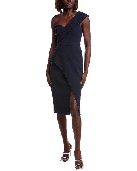 bonded crepe midi dress