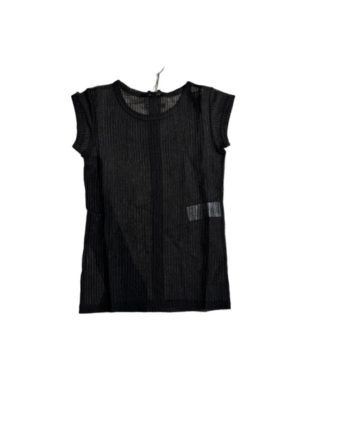 womens transparent fitted t-shirt in black